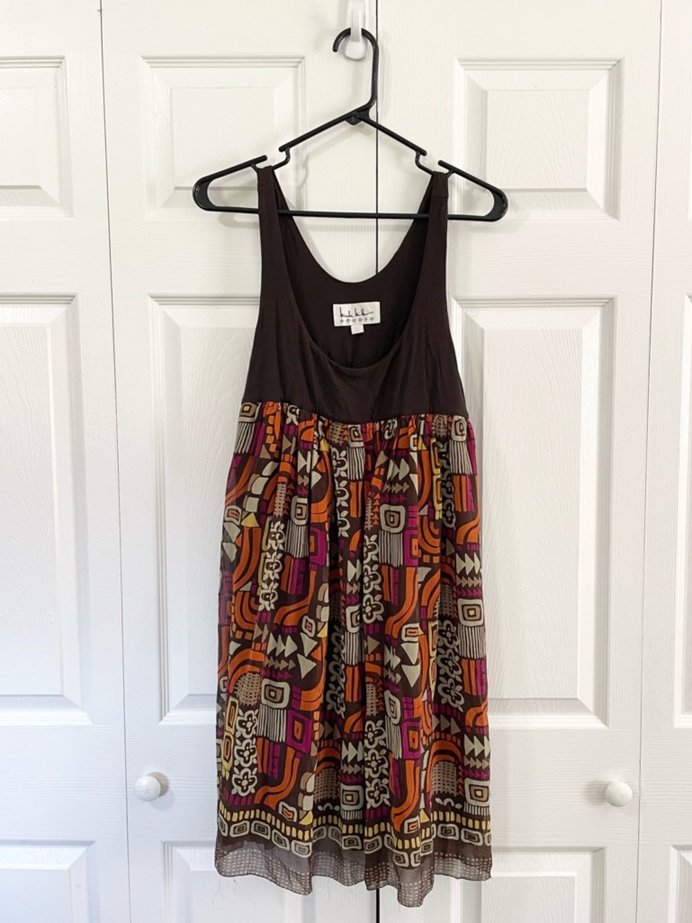NICOLE MILLER Studio Silk and Jersey Y2K Dress Women's Size M